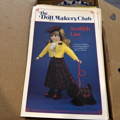 Vintage Doll Makers Club Make A Doll Kit Scottish Lass NIB Complete