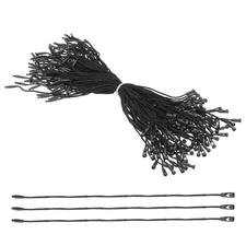 100 Pcs Cotton Hang Tag String, 8 Inch Black Snap Lock Pins Loop Price Tag