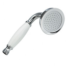 Image of Traditional Chrome & White Round Shower Handset 1/2" Connection