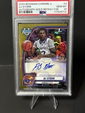 2024 Bowman Chrome U - AJ Storr Gold Refractor Auto / 50 PSA 10 Gem Mt.