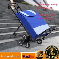 460lbs Black Stair Climbing Cart Trolley Stair Climber Hand Truck 29-45in Height