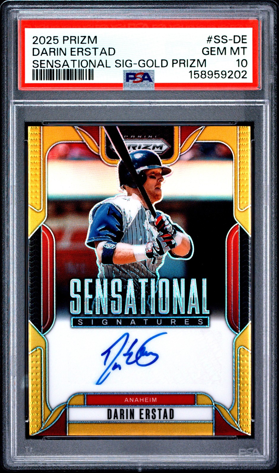 2025 PANINI PRIZM SENSATIONAL SIGNATURES GOLD PRIZM DARIN ERSTAD 6/10 PSA 10