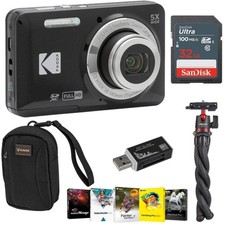 Kodak PIXPRO FZ55 Friendly Zoom Digital Camera, Black, With SD Card, Camera Bag,