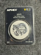 2021 MERRY CHRISTMAS MICKEY AND FRIENDS 1OZ .999 SILVER IN TEP APMEX ASSAY
