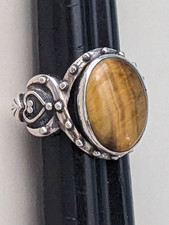 Tigers Eye Silver Ring Size 6 India