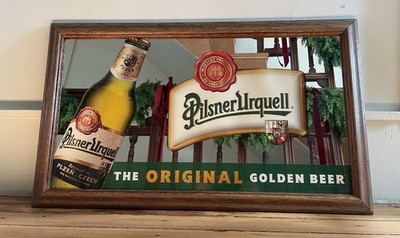 PILSNER URQUELL BEER Mirror SIGN GAME ROOM MAN CAVE BAR Pub 30x18
