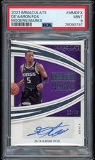 2021-22 Immaculate #DFX DE'AARON FOX Modern Marks Autograph /49 PSA 9 MINT