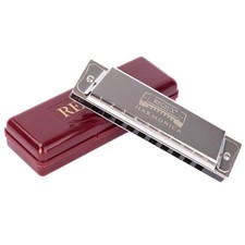 Harmonica Key of C, 10 Holes, Diatonic, Blues, Folk, Protective Case, Pro