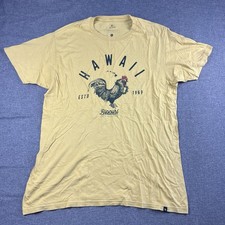 Ripcurl Shirt Mens L Yellow Graphic Logo Standard Fit T-Shirt Tee Chicken Hawaii