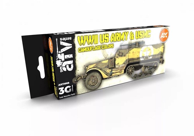 AK Interactive AK11668 - US Army Camouflage Colors 3G 8x17ml - New