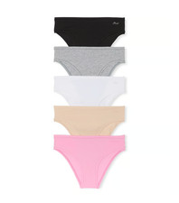 VICTORIA  S SECRET PINK 5-PACK COTTON CHEEKY PANTIES-Multicolor -Size M- 27009179