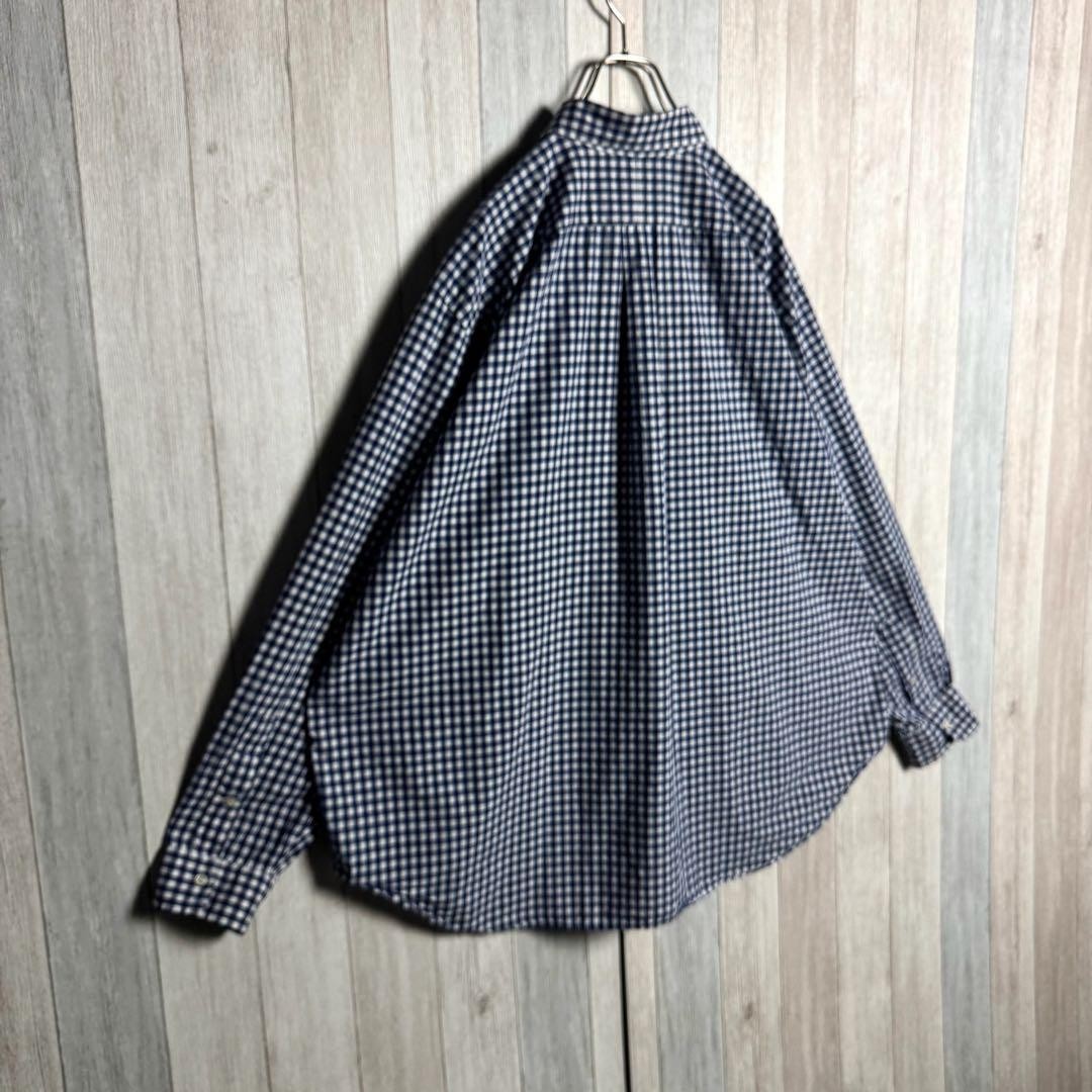 POLO Ralph Lauren 2XL Navy Gingham Check Button-Down Shirt, Vintage, Excellent image 6