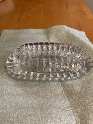 MIKASA PARK LANE Cut Lead Crystal Quarter LB Butter Dish - RETIRED