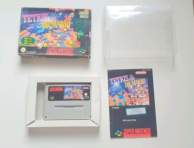 Super Nintendo Snes Tetris und Dr Mario Videospiel Ovp/Verpackung Orginal 