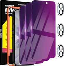 3 Pack Gradient Colorful Privacy Screen Protector for Iphone 17 [Anti-Blue Light