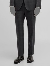 Canali Men's Gray 150s Luxury Twill Tonal Check Suit Separate Pants Size 42W