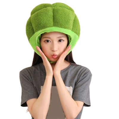Brokkoli Headgear Plush Brokkoli Hat,Vegetable Headgear Fruits Cosplay Costume
