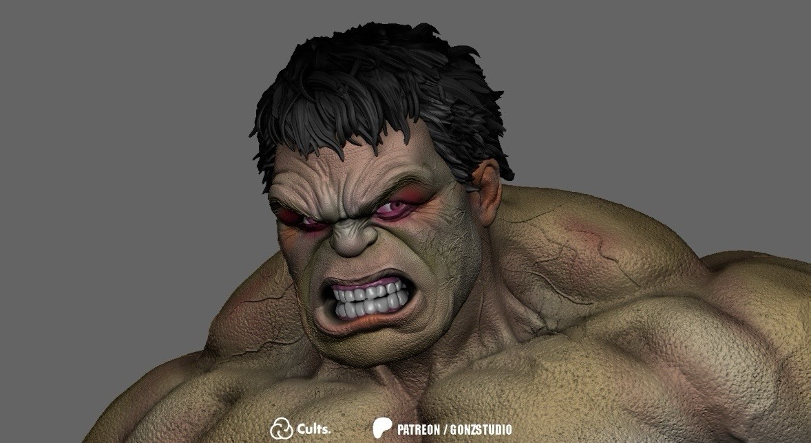 Hulk Age of Ultron Head 3 Pack Custom Marvel Legends Unpainted 1/12 3d ...