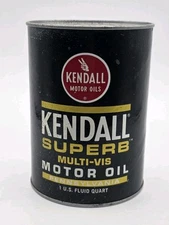 Kendall Motor Oil Container Super B Multi-vis Motor Oil 1 Quart New Rare 