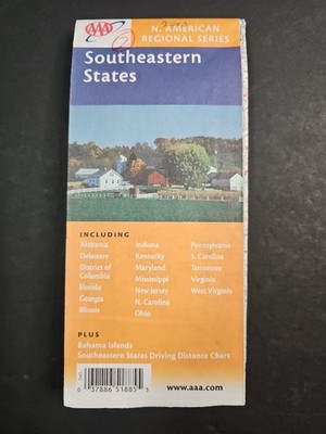 Southeastern States Street Map 2003 South East USA Folding Paper