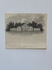 Antique  Architectural Engraving Royal Palace at Kew Gardens 1799