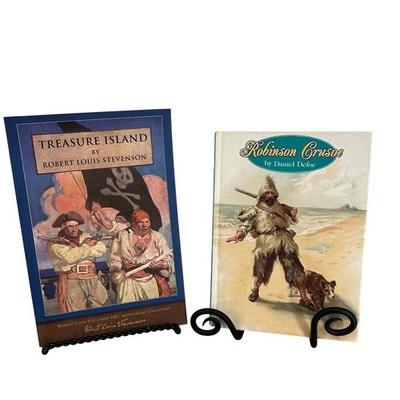 Treasure Island by Rbt Loui Stevenson Robinson Crusoe by Daniel Defoe 2 Book Set