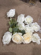 Faux White Flower And Greenery For Cake Decor Or Crafting