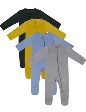 Baby Boy Footies Pajamas, Bamboo Rayon Romper Long Sleeve Sleepers