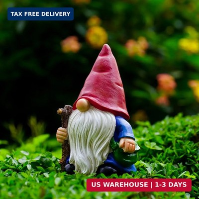 Hand-Painted Traveler Resin Garden Gnome Statue 6.1in - Whimsical Explorer Figur
