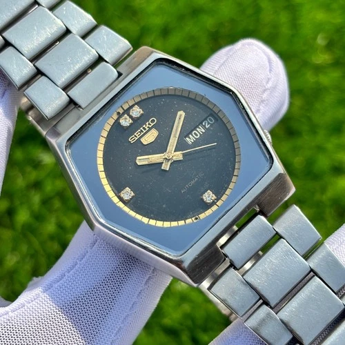 Vintage Seiko 5 Hexagon Shape Automatic Japan Made Men’s Watch 6309-6070
