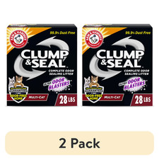2 pack ARM & HAMMER Multi-Cat Odor Sealing Clay Clumping Cat Litter, 28 lb 0.93 per pound