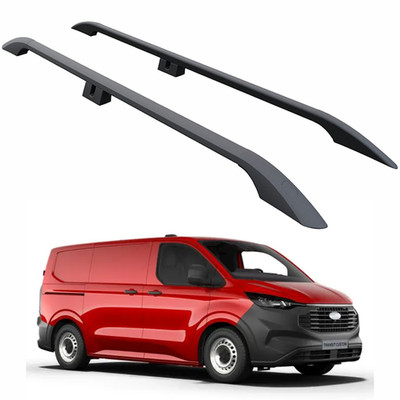 For Ford Transit Custom L2 (2023-2026) Roof Side Rails   Plus Model, Aluminum Bl