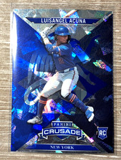 2025 Panini Crusade #42 Luisangel Acuna Crusade Blue Cracked Ice Mets Prospect