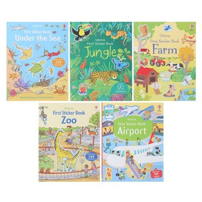 Usborne First Sticker 5 Books Collection Set -  Ages 2+ - Paperback