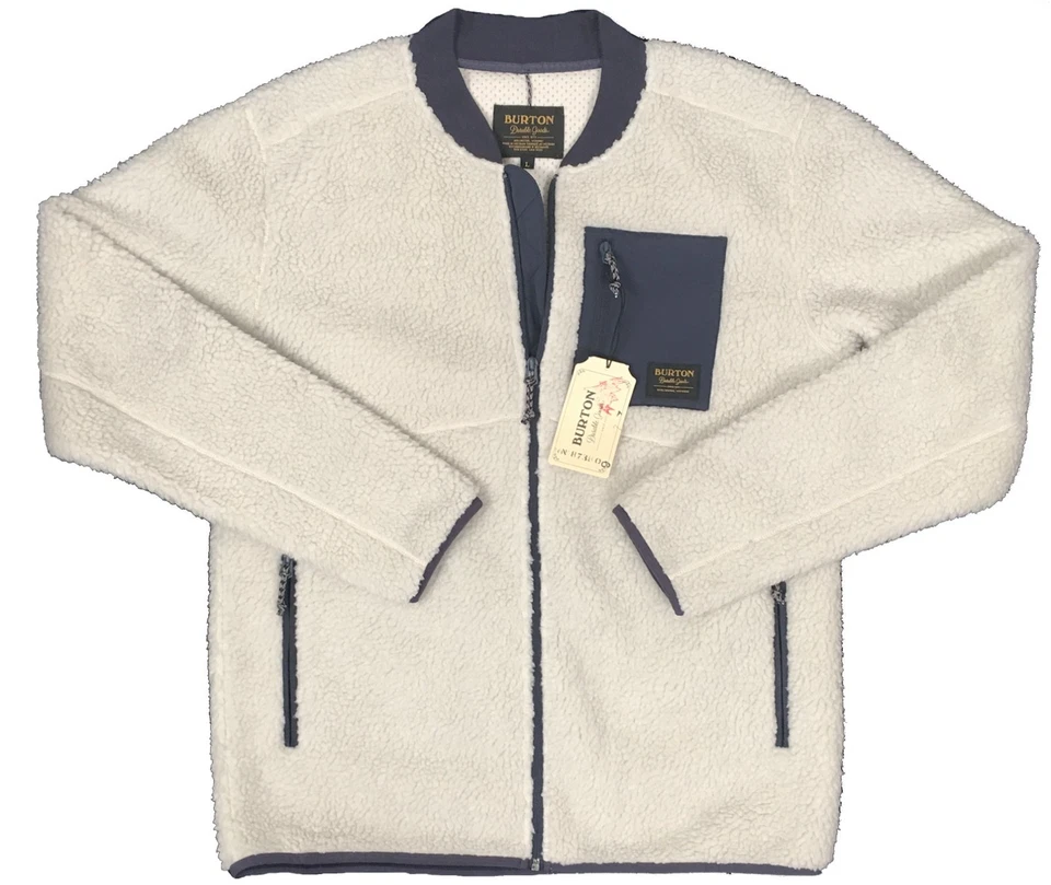 NEW Burton Grove Full-Zip Sherpa Fleece Jacket! Black Off White Camo Blue - Image 3 of 4