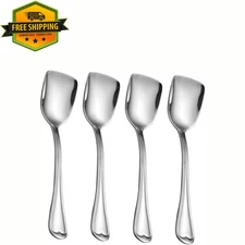 Ice Cream Spoons Shovel Spoons 18/10 Stainless Steel Spoons set of 4 Dessert
