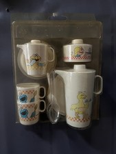 Vintage 80s SESAME STREET Chilton Tea Set Bert Ernie Big Bird Muppets Unopened