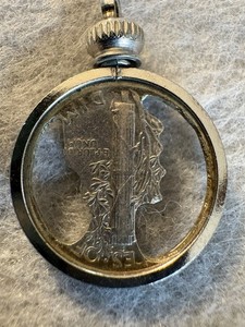 Silver Mercury Dime 1945 Cutout Charm Pendent