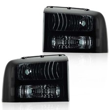 2005-2007 Ford F250 F350 Super Duty Headlights Black Smoke Clear Left Right