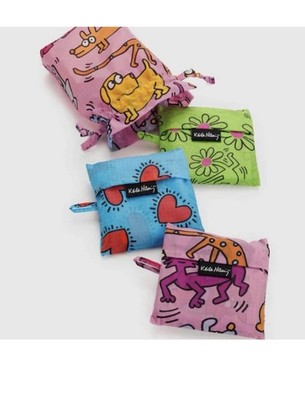 BAGGU Standard Set Of 3 Reusable Bags From The Keith Haring Collaboration New