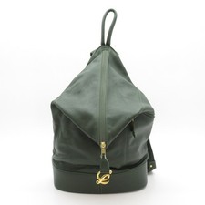 LOEWE Anton Sling Backpack leather Backpack   Daypack green USED