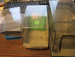 Lot of five 3.5" Floppy Disk Storage Box Cases Holders