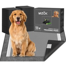MIZOK Pee Pads for Dogs Charcoal, 28"x30" Large Wee Wee Pads for Dogs, Superi...