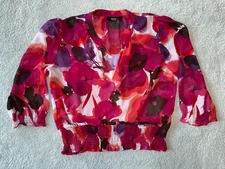 Ana A New Approach Multi Colored Flower Blouse Women's Size Small