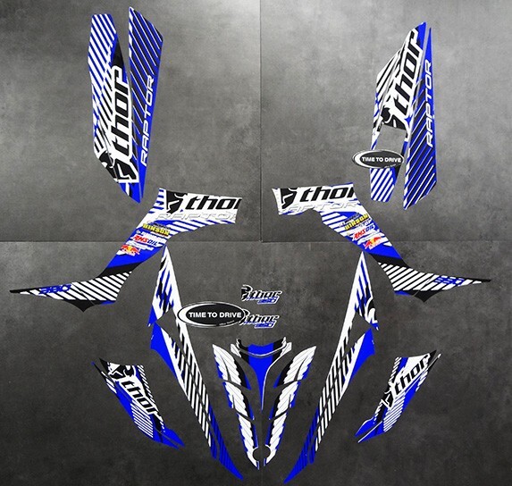 Yamaha 350R Raptor Blue/White Decals Stickers Quad Graphics 