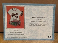 FAMOUS FLANNELS MAX POST CARD---RETIRED UNIFORM WILLIE McCOVEY S. F. Giants