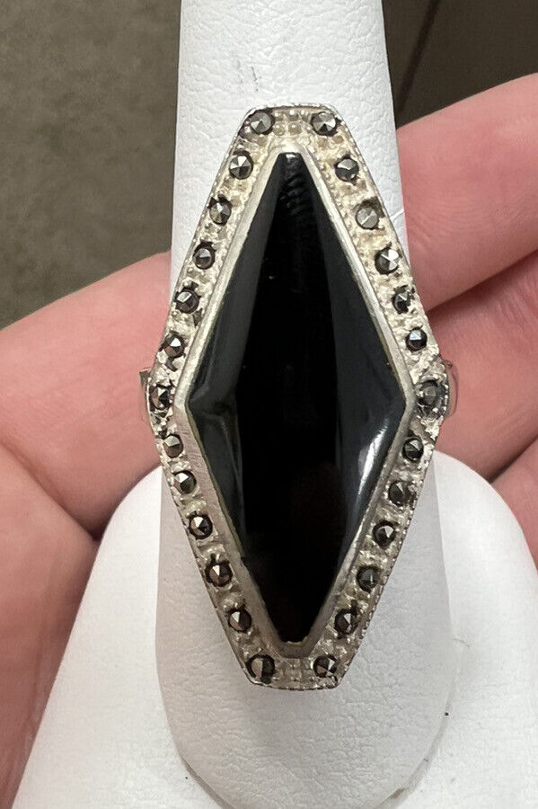 Beautiful Sterling Silver 925 Black Onyx Ring Siz… - image 7