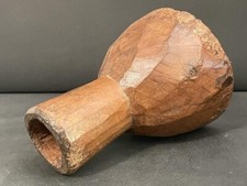 Vecchio Vintage Handmade Intagliato IN Legno Massiccio Candela / Fiore Vaso