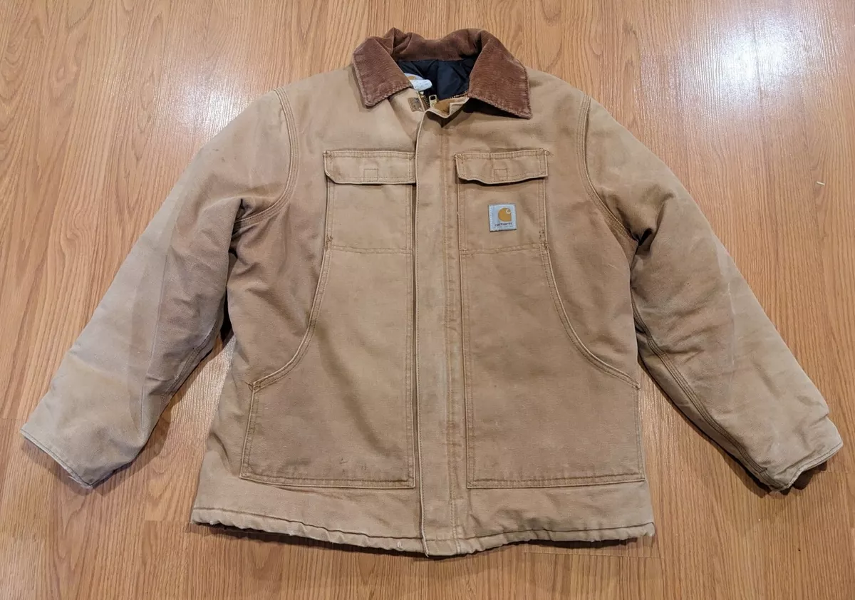 Vintage CARHARTT C03 BRN Quilted Lined Duck Canvas Chore Coat
