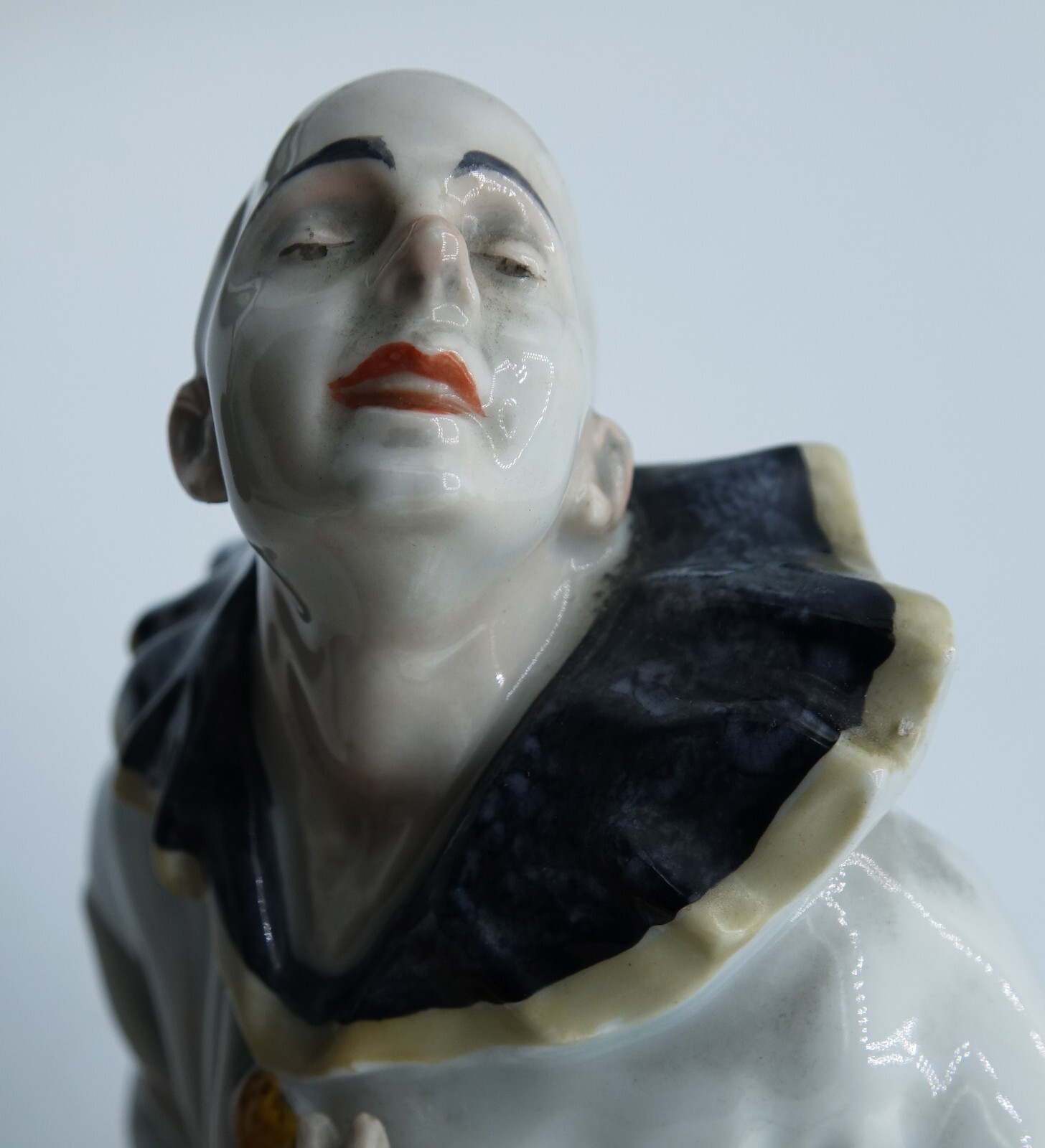 Boîte à Bijoux Ou Encrier Vintage Pierrot Clown - Céramique Art Déco Années 1910